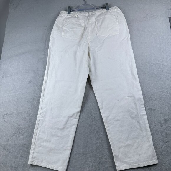 Lark Lane Straight Leg Jeans Womens Size 14 High Rise Stretch White - Picture 2 of 12